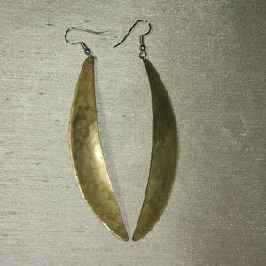 Bronze feather shaped earrings